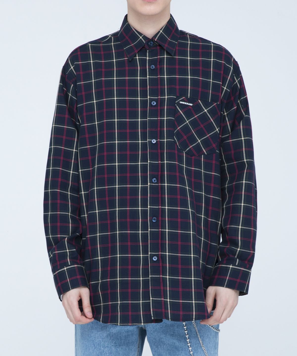 언더에어(UNDERAIR) Treption Shirts - Navy