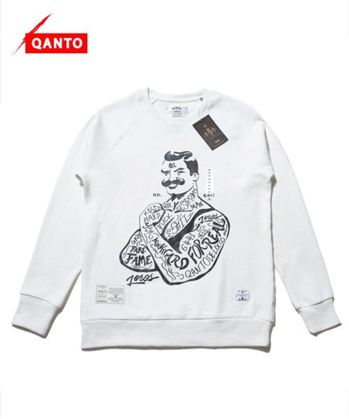 콴토데로코스(QANTO DE LOCOS) TATTOOED MAN_CREWNECK_IVORY