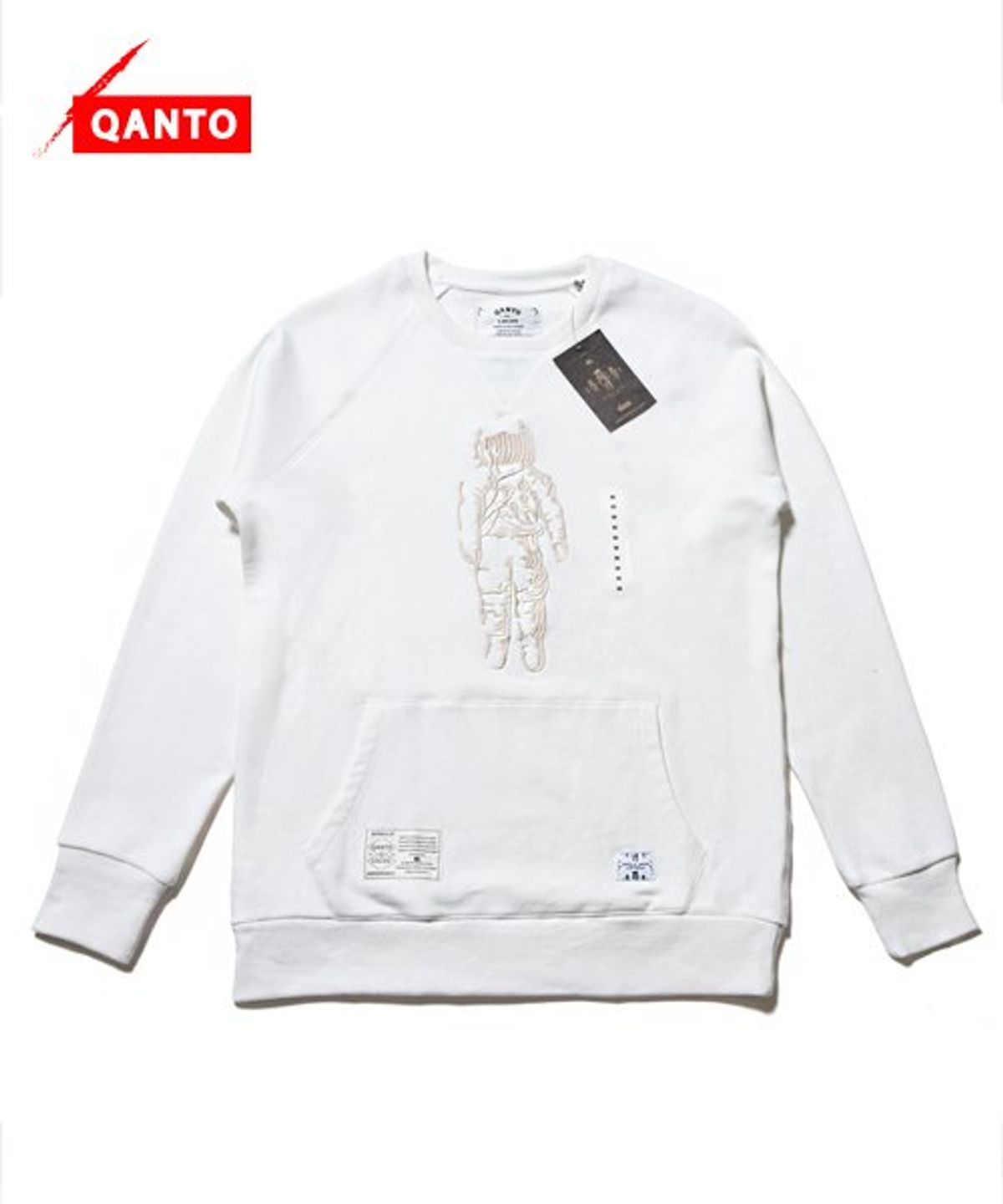 콴토데로코스(QANTO DE LOCOS) EMB SPACEMAN_CREWNECK_IVORY