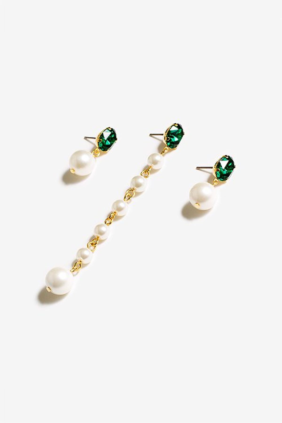 모드곤(MODGONE) 모드곤 Green stone & pearl earring set