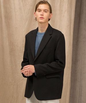 세미오버핏 싱글 블레이저 자켓[검정]