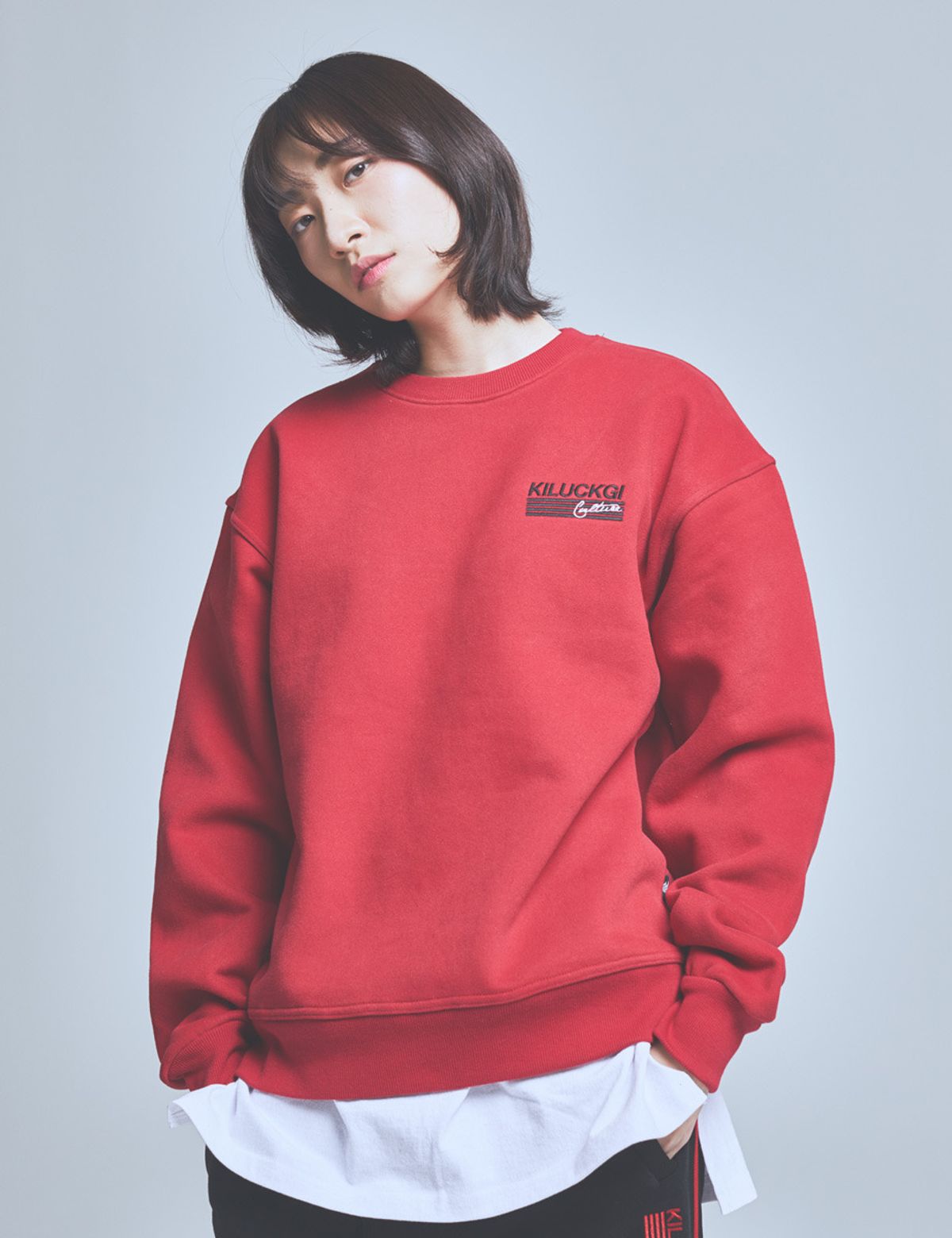 기럭지(KILUCKGI) 등 날개 자수 맨투맨