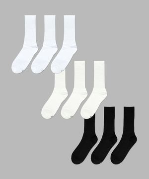 [6PACK] 1507 모노 트라우져 삭스_ 스노우화이트/화이트/블랙 - 흘러내리지 않는 양말