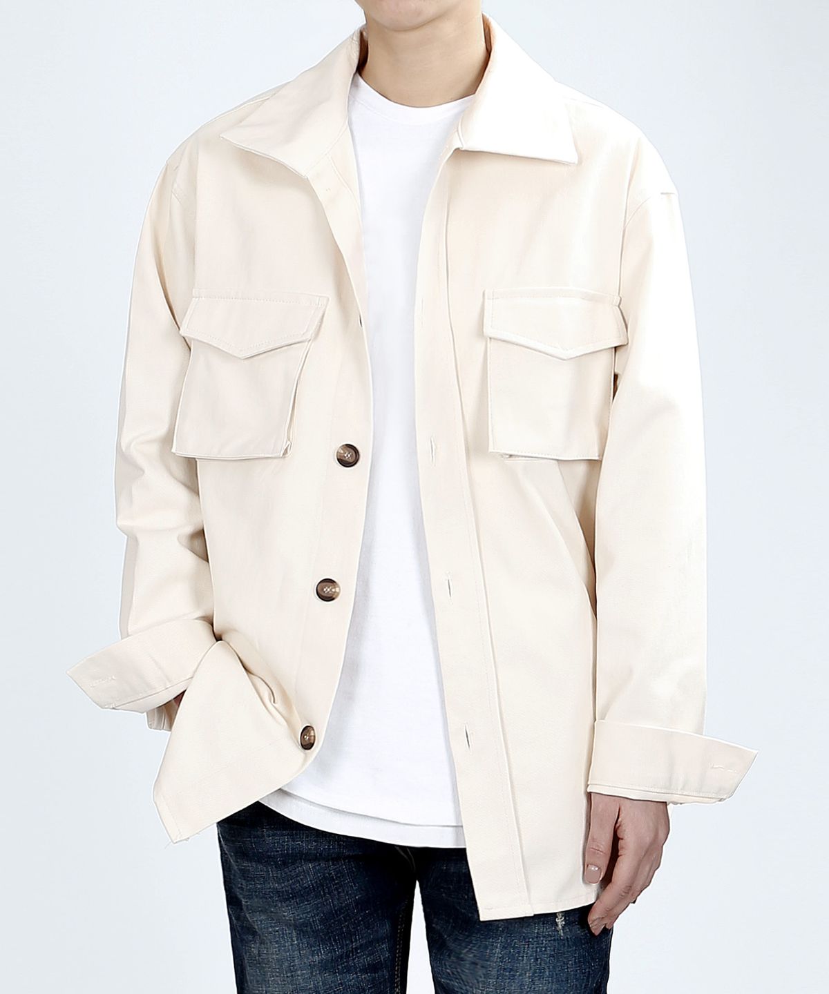 베리베인(VERYVAIN) TP89 CARGO OVERFIT JACKET (CREAM)