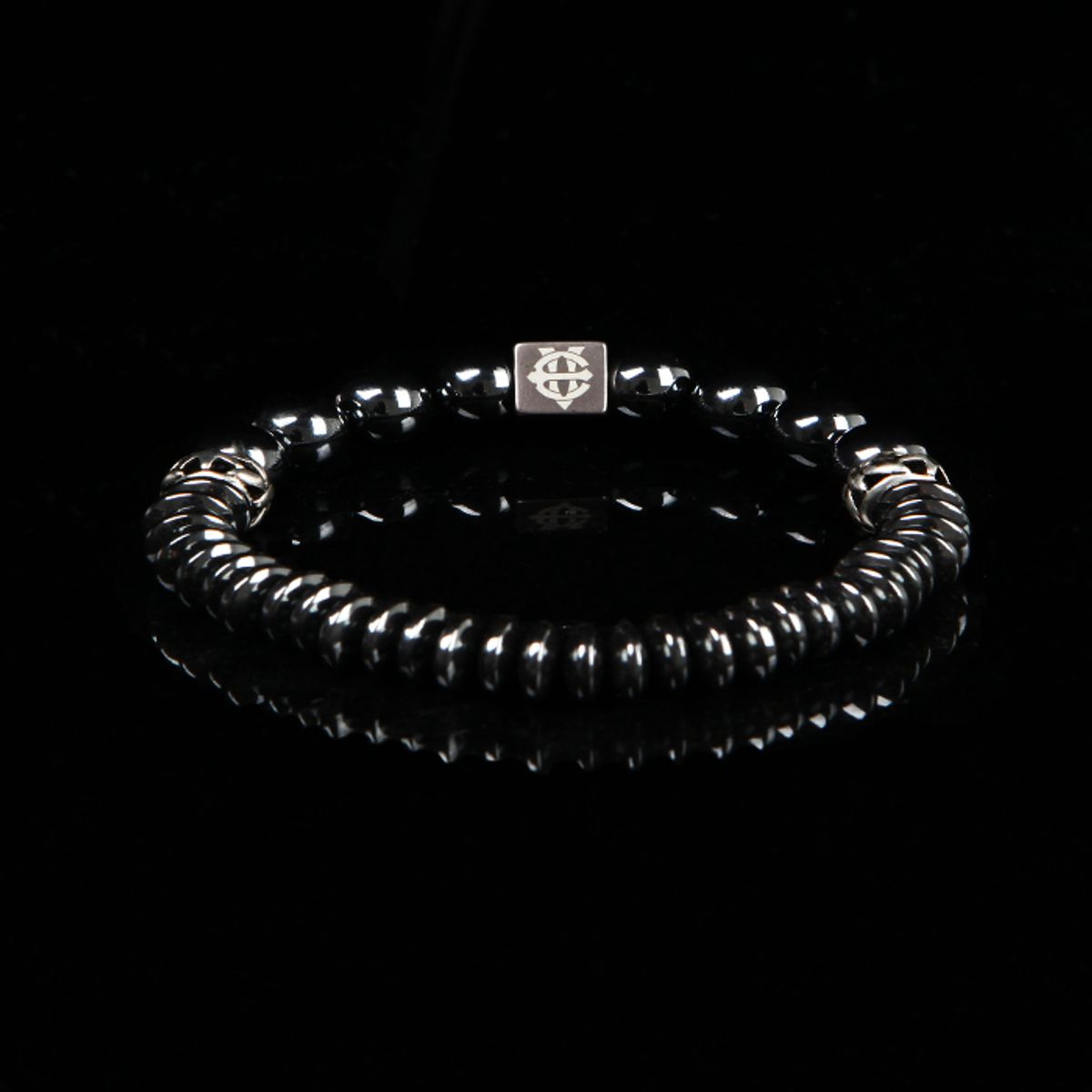 에잇볼륨(EIGHTVOLUME) EV Flat Bead Bracelet(Blacknickel)