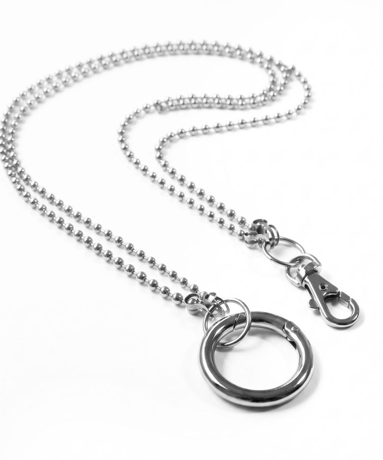 S.steel layered ball pants chain _ silver
