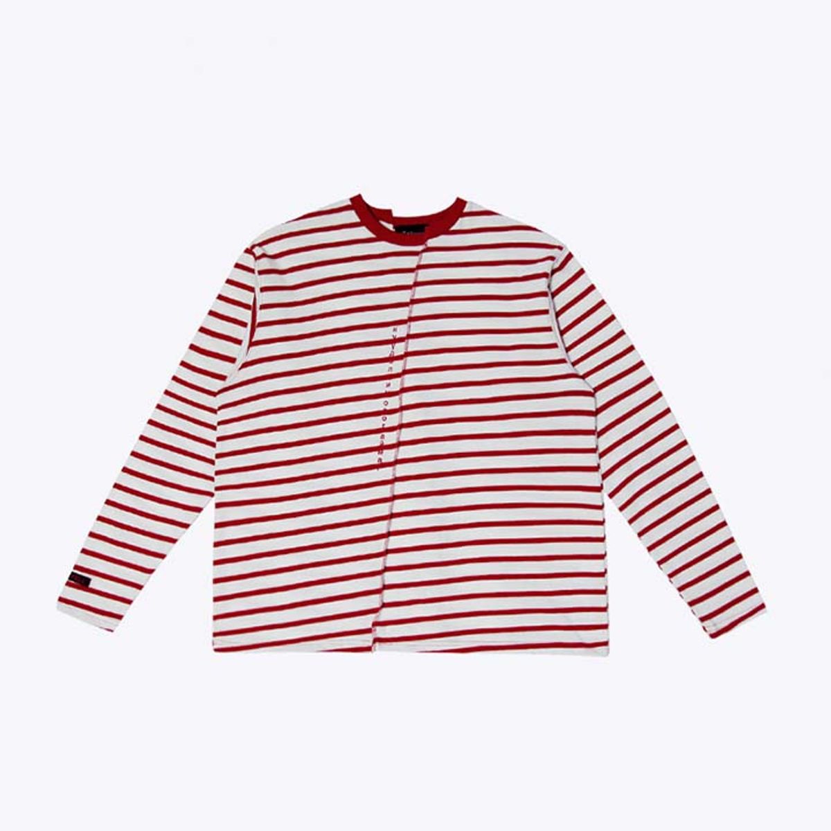 엔오티(NOT) UNBALANCED STRIPE LONG SLEEVE (wh/re)