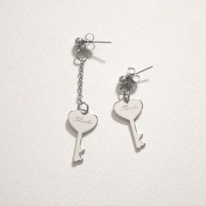 (무알러지/무변색 이어링) 하트 열쇠 귀걸이