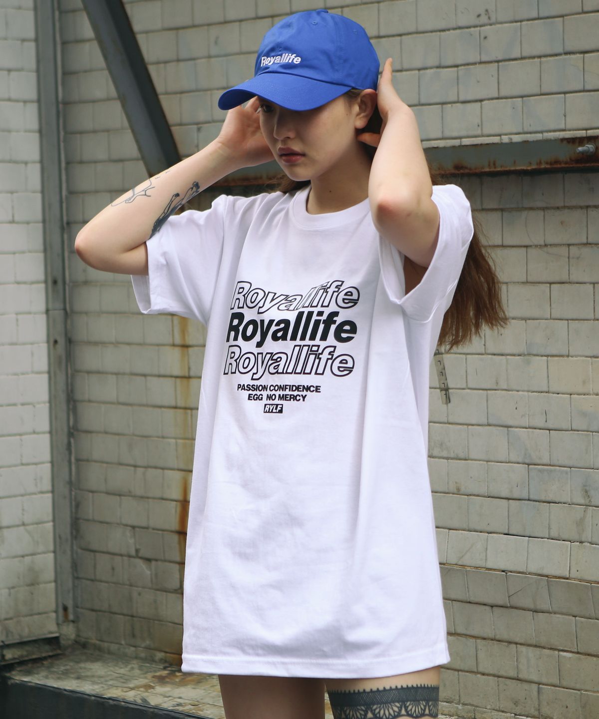 로얄라이프(ROYALLIFE) 멀티 로고 오버핏 반팔티 (RL229 MULTI LOGO TEE) WHITE