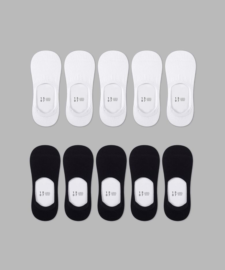 [10PACK] 1507 페이크 삭스(실리콘 처리) _ 스노우 화이트/블랙