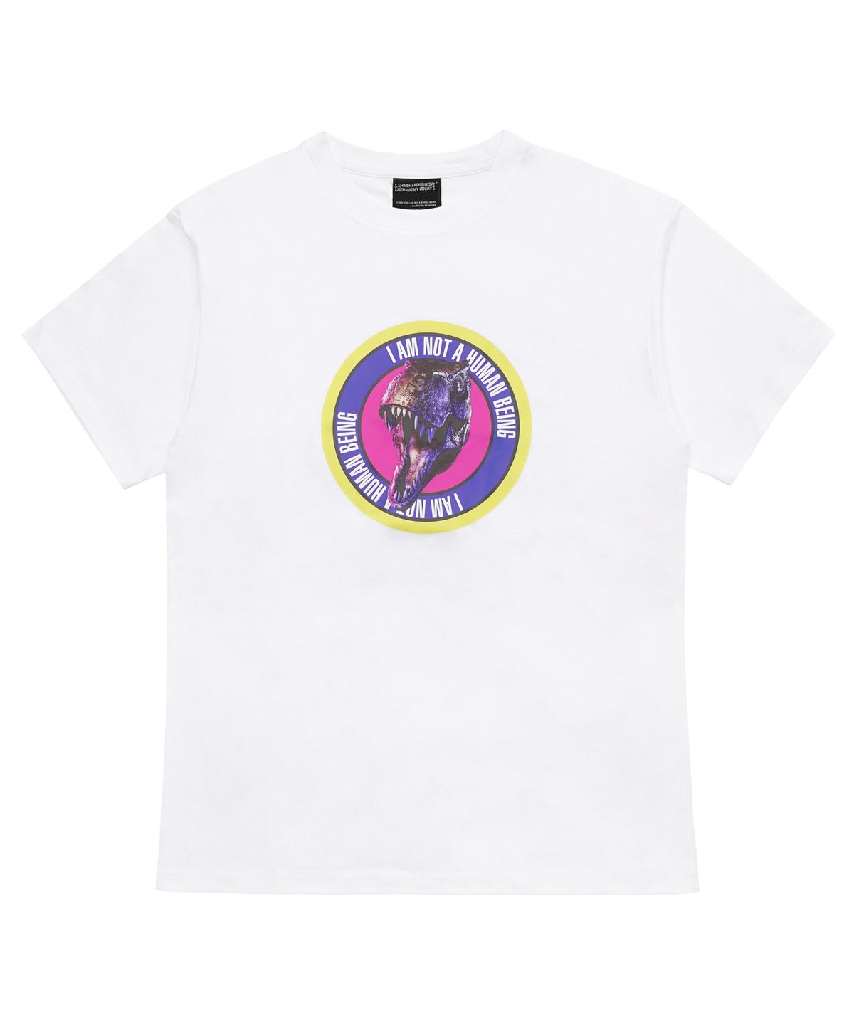 아임낫어휴먼비잉(I AM NOT A HUMAN BEING) DINO LOGO 2 T-SHIRT - WHITE