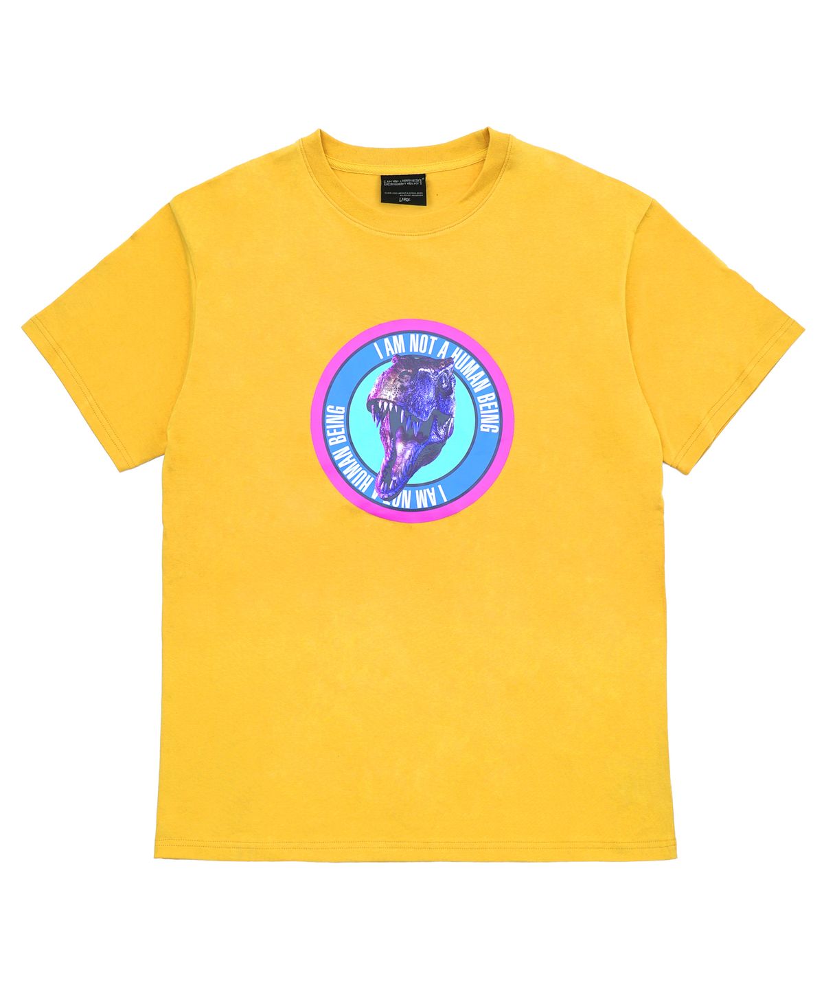 아임낫어휴먼비잉(I AM NOT A HUMAN BEING) DINO LOGO 4 T-SHIRT - YELLOW