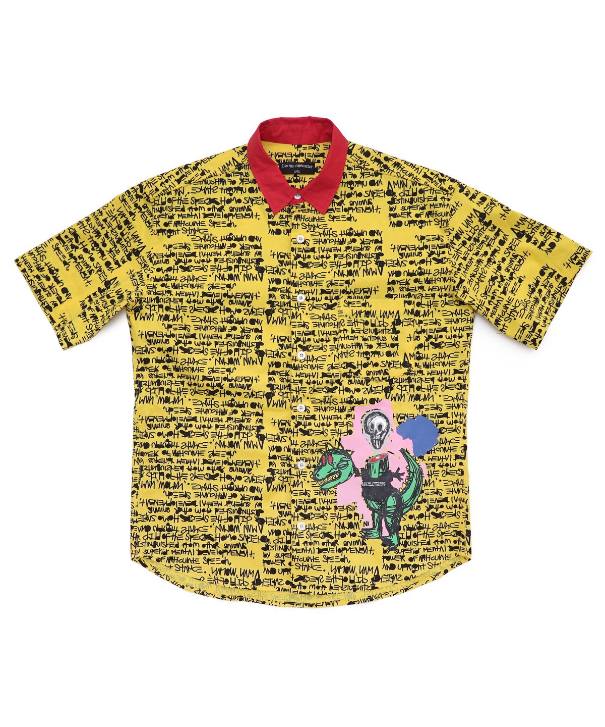 아임낫어휴먼비잉(I AM NOT A HUMAN BEING) NOT A HUMANBEING HAWAIIAN SHIRTS - YELLOW