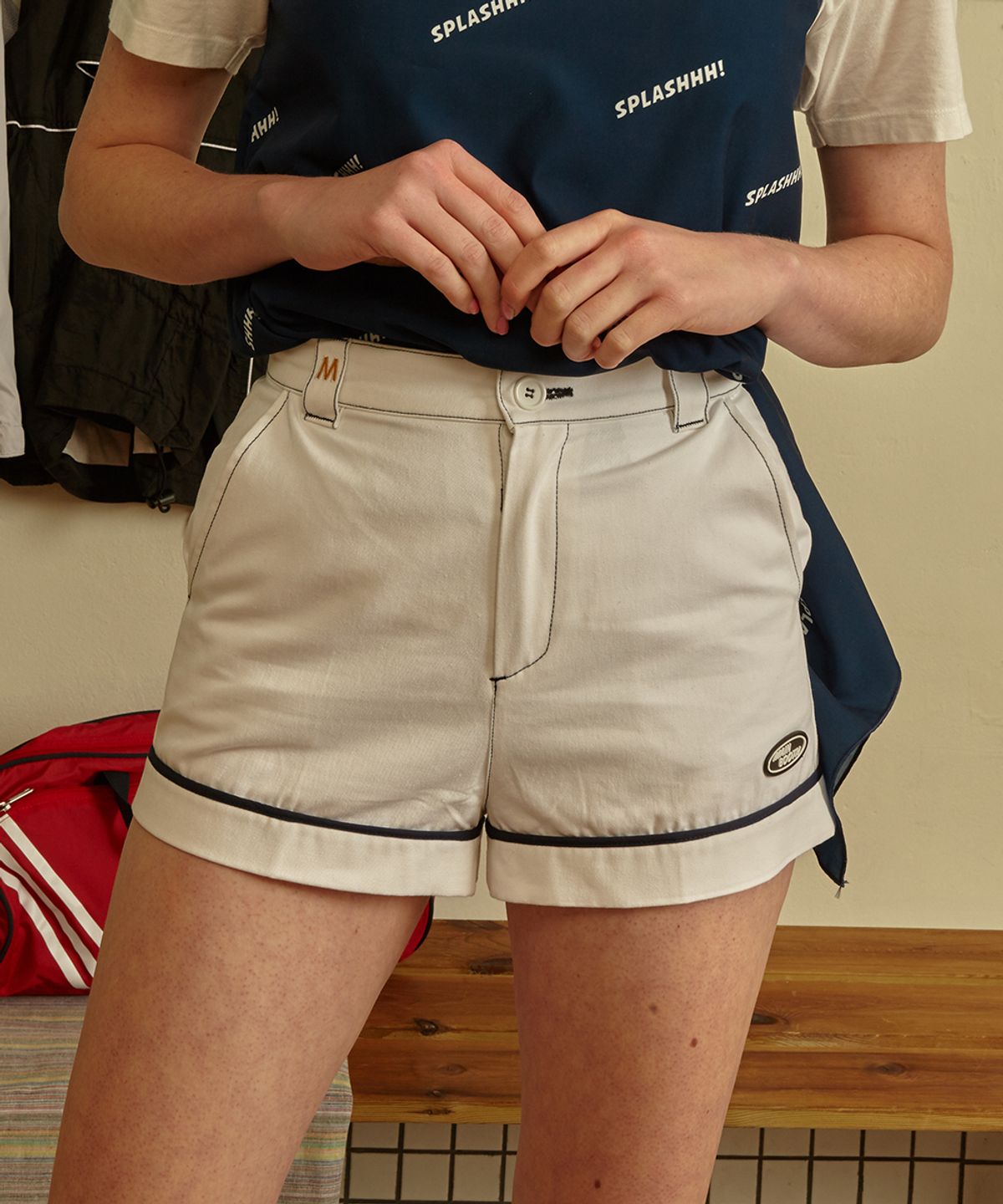 메인부스(MAINBOOTH) Stitch Shorts(WHITE)