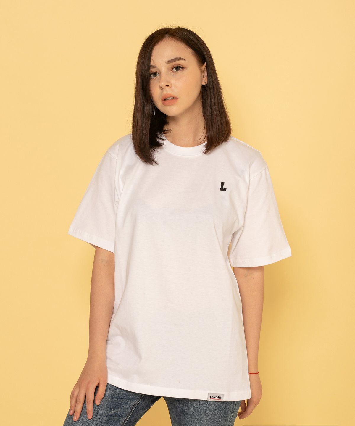 레이든(LAYDEN) BASIC L LOGO S/S TEE-WHITE