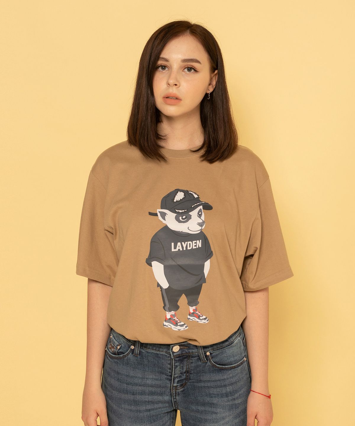 레이든(LAYDEN) HIGHEND LAYGOM S/S TEE-BEIGE