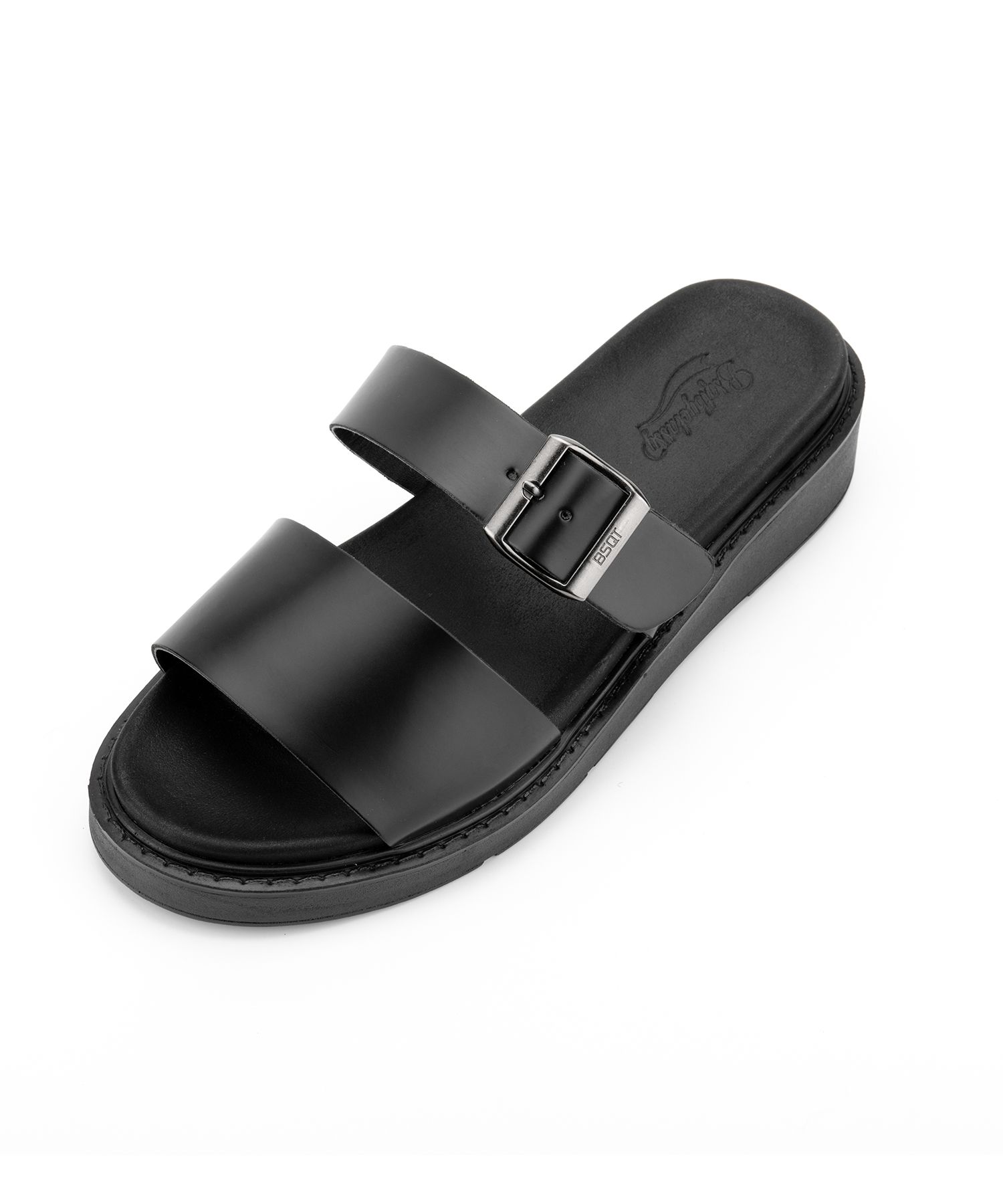 ★【BSQT】★CHEMNITZ STRAP SLIPPER AQUA BLAC.K★23-29cm★ MUSINSA | BSQT BY CLASSY 531 Chemnitz Strap Leather Slippers