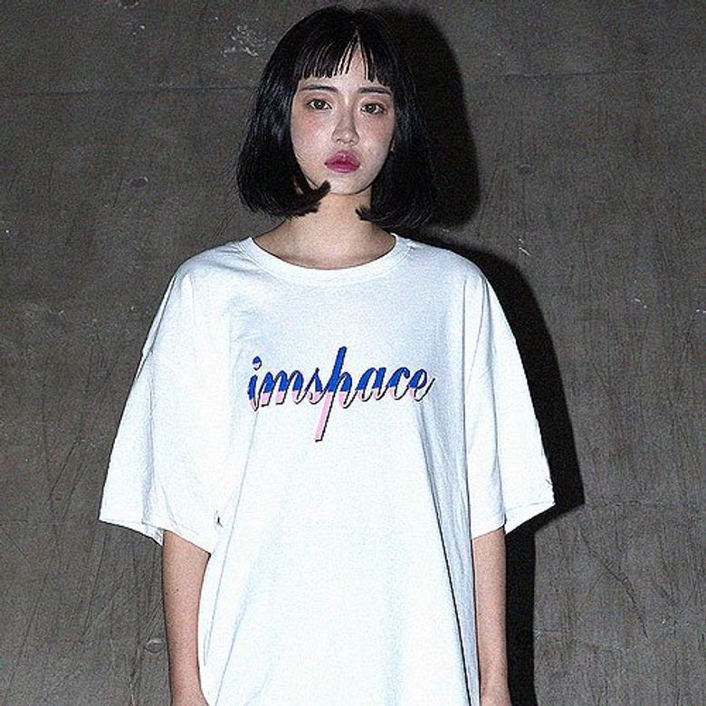 아임스페이스 화이트 반팔티