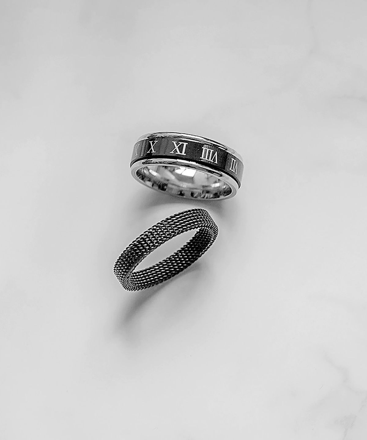원이너프(ONE ENOUGH) Surgical Black Timeless  Ring Set