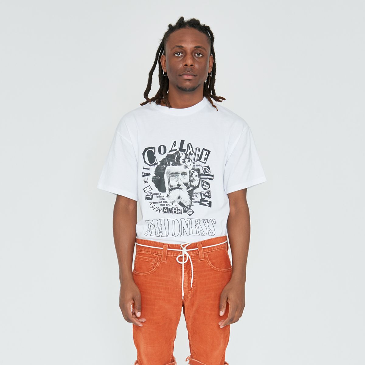 아임낫어휴먼비잉(I AM NOT A HUMAN BEING) MADNESS COLLAGE T-SHIRT - WHITE