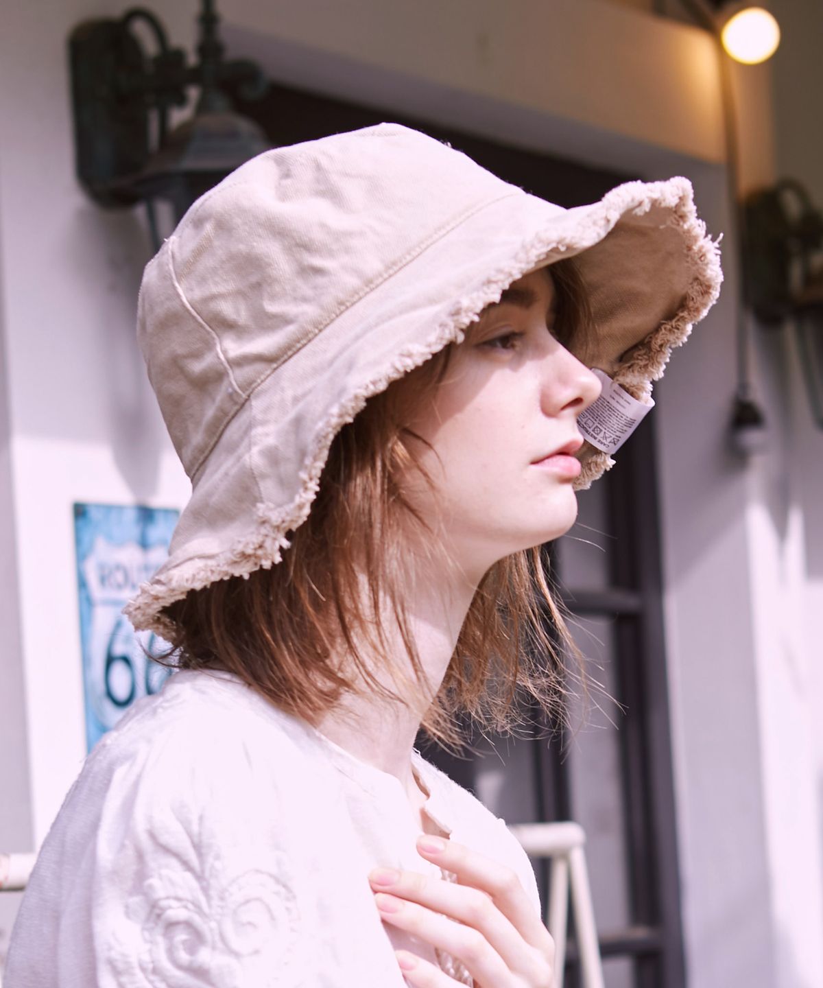 슬리피슬립(SLEEPYSLIP) [unisex]REVERSIBLE BEIGE BUCKET HAT