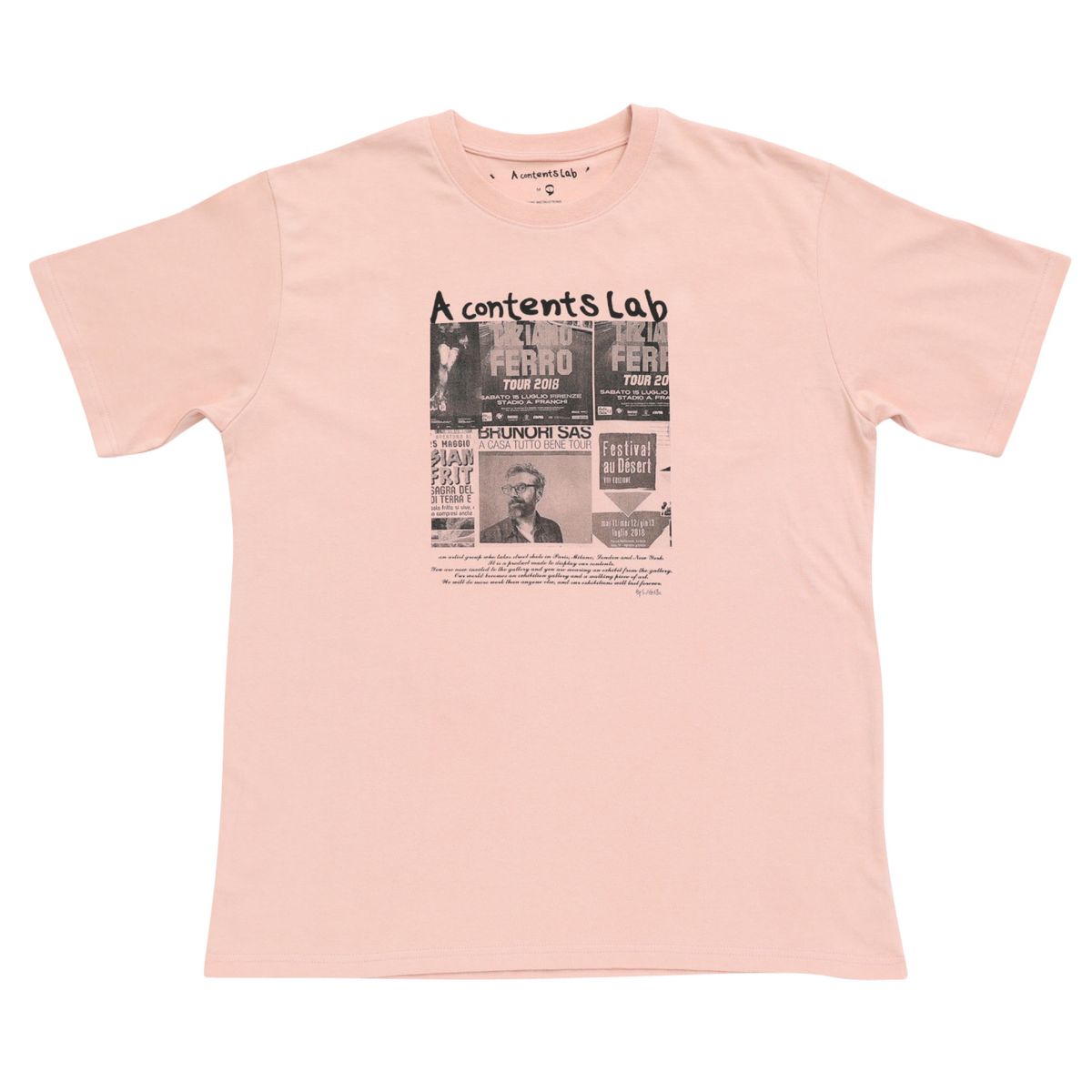 에이 컨텐츠 랩(ACONTENTSLAB) A.C.L Firenze Wall Painting T-shirts - PINK