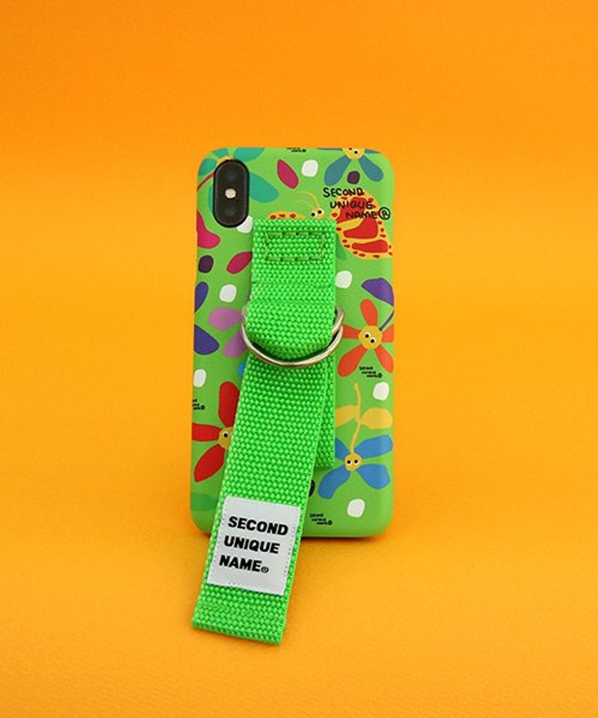 세컨드유니크네임(SECOND UNIQUE NAME) SUN CASE GRAPHIC FLOWER GREEN YELLOW GREEN (BELT)