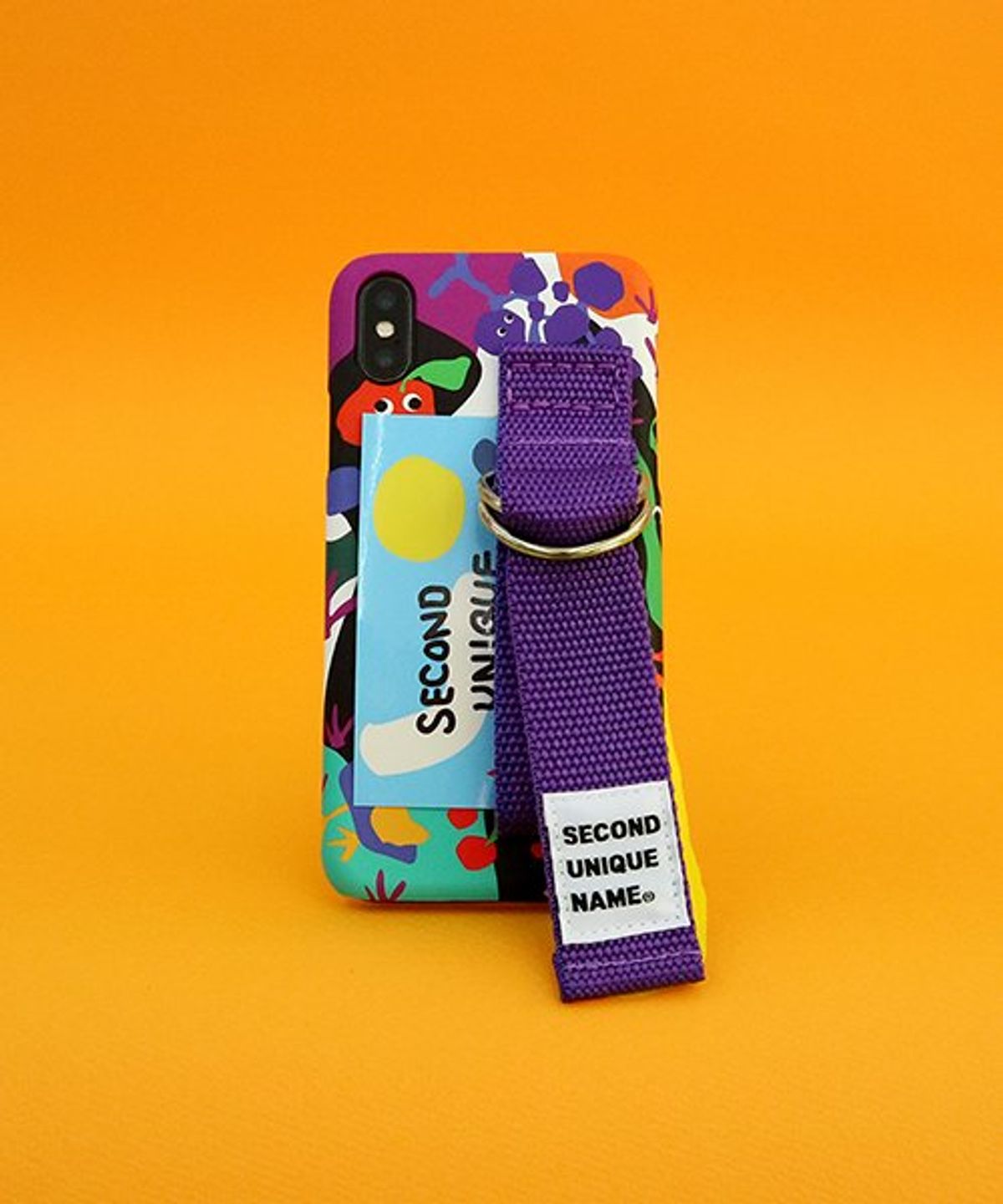 세컨드유니크네임(SECOND UNIQUE NAME) SUN CASE GRAPHIC FRUIT BLACK PURPLE (CARD)