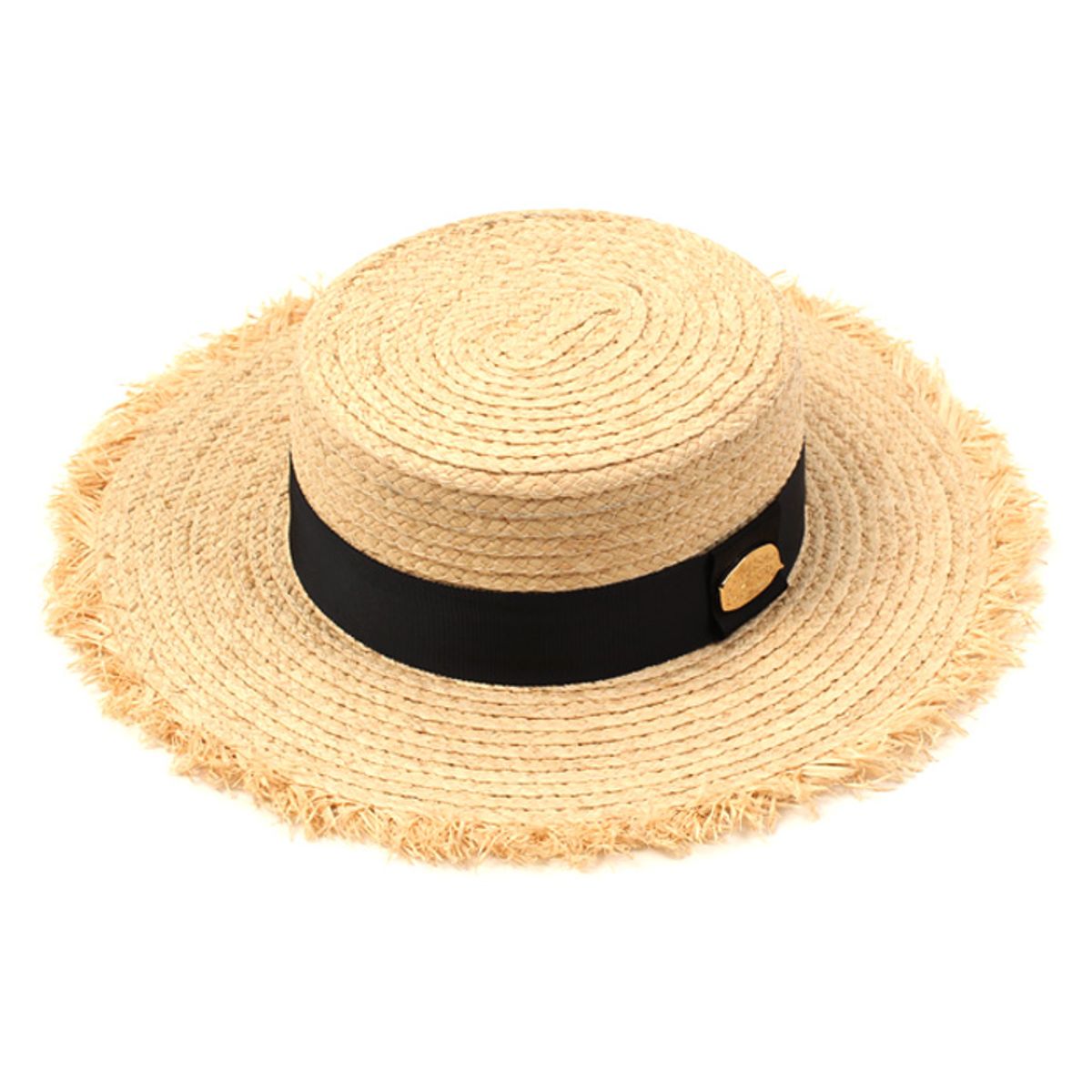유니버셜 케미스트리(UNIVERSAL CHEMISTRY) Gold Metal Natural Flat Fedora 썸머페도라