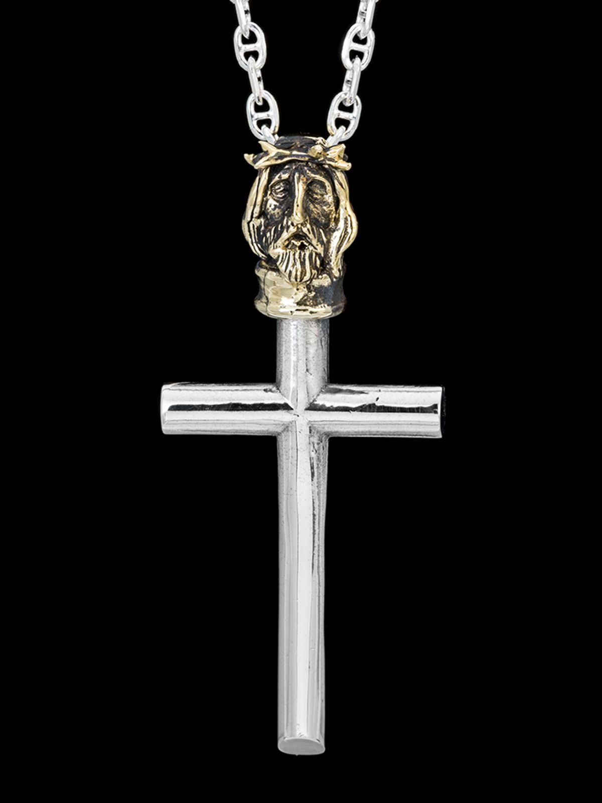 킹크로치(KING KROACH) JESUS HEAD KROSS PENDANT
