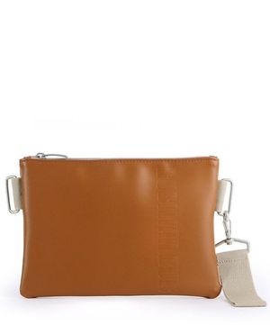 스트랩 레더 클러치_카멜
