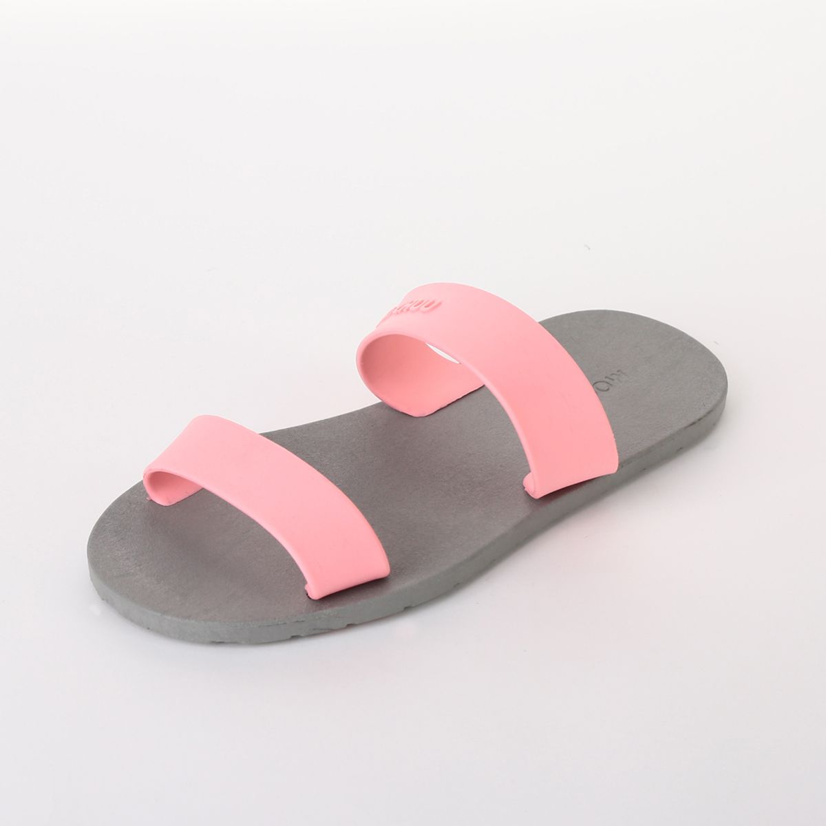 무츄(MOOCHUU) Two Straps  Gray-Light Pink