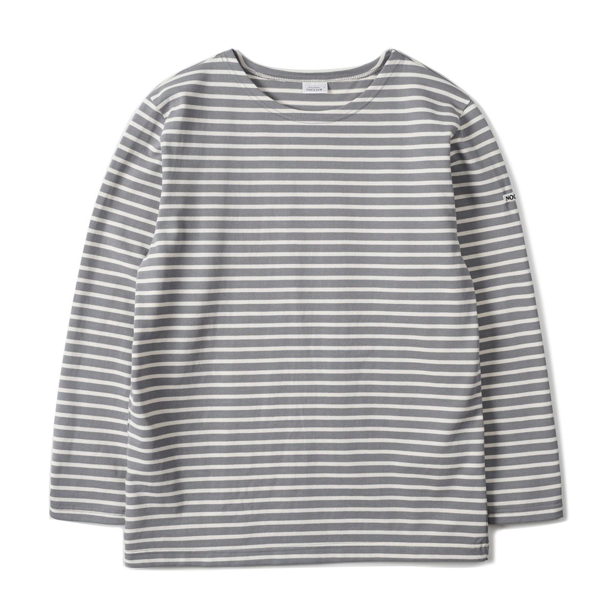 노클레임(NOCLAIM) Boat-neck Basque Shirt Grey x Ivory