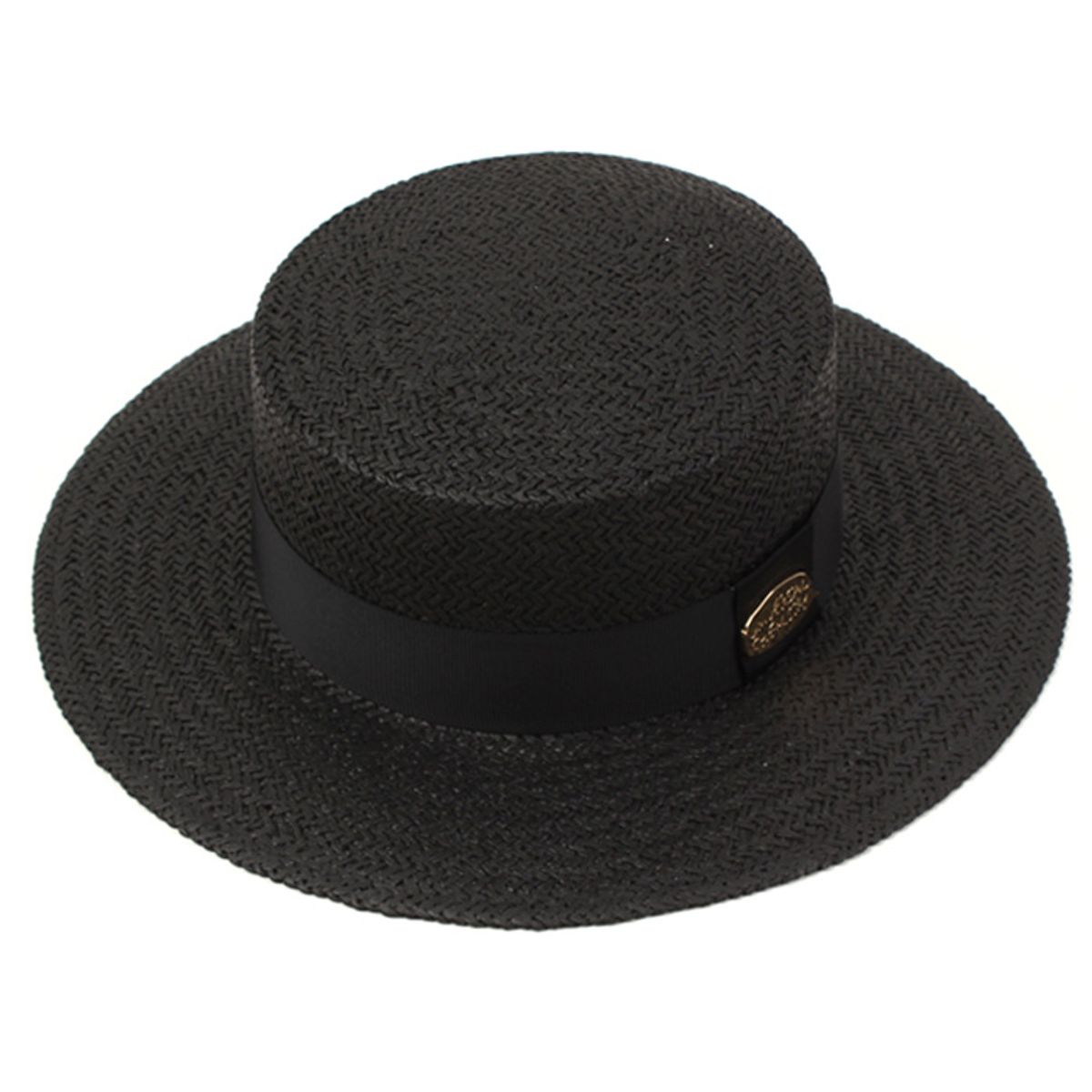유니버셜 케미스트리(UNIVERSAL CHEMISTRY) Black Flat Panama Hat 파나마햇