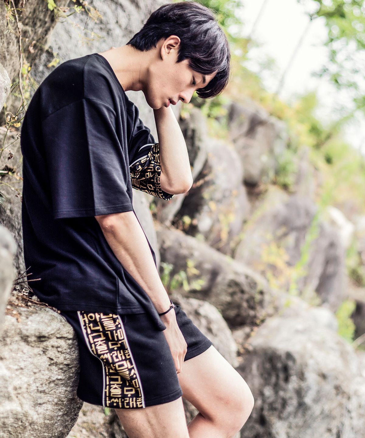 아시하(ASIHA) M [S/S]  훈민정음 반바지 Black