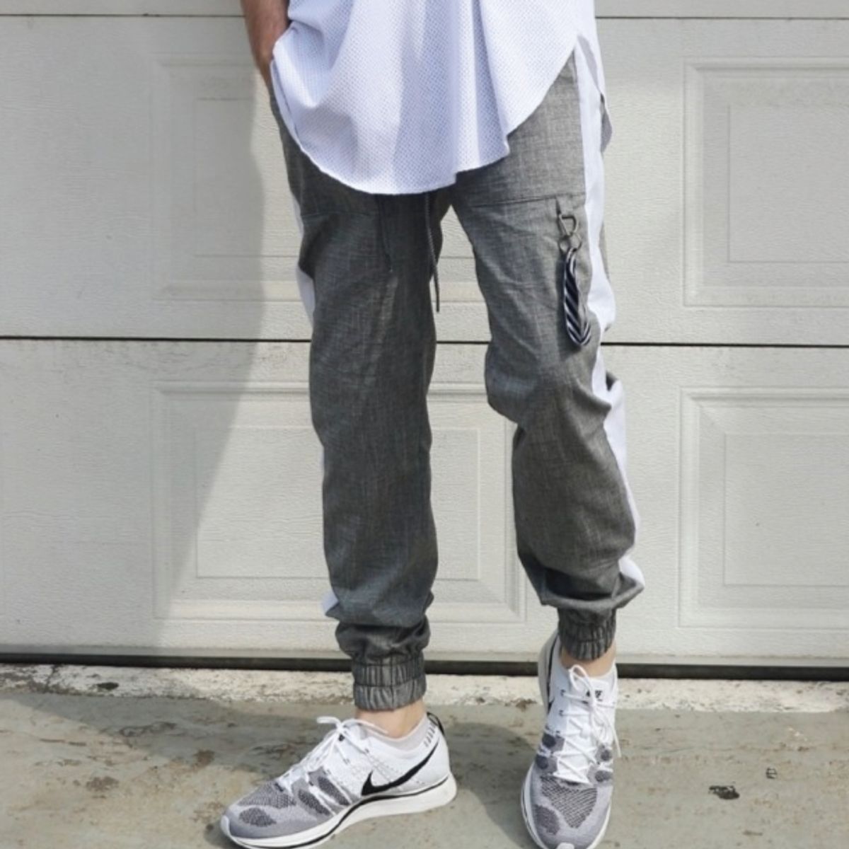 라울(LAUL) SIDE LINE LINEN JOGGER PANTS GREY 사이드라인 린넨 조거팬츠 그레이