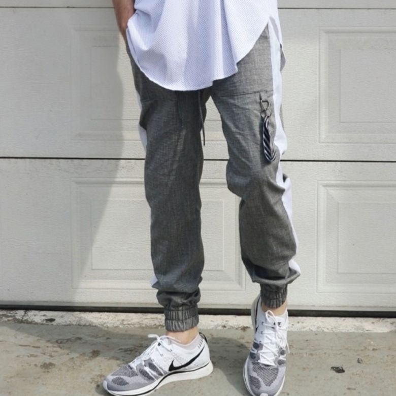 SIDE LINE LINEN JOGGER PANTS GREY 사이드라인 린넨 조거팬츠 그레이