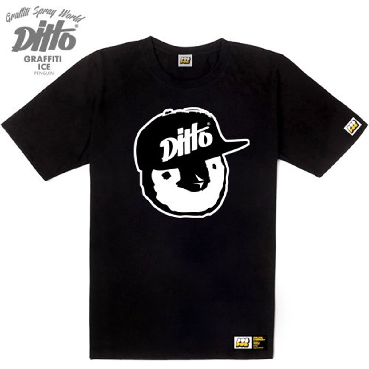 돌돌(DOLDOL) DITTO_T-shirts_02 그래피티 아이스 펭귄 디또 캐릭터 그래픽 티셔츠