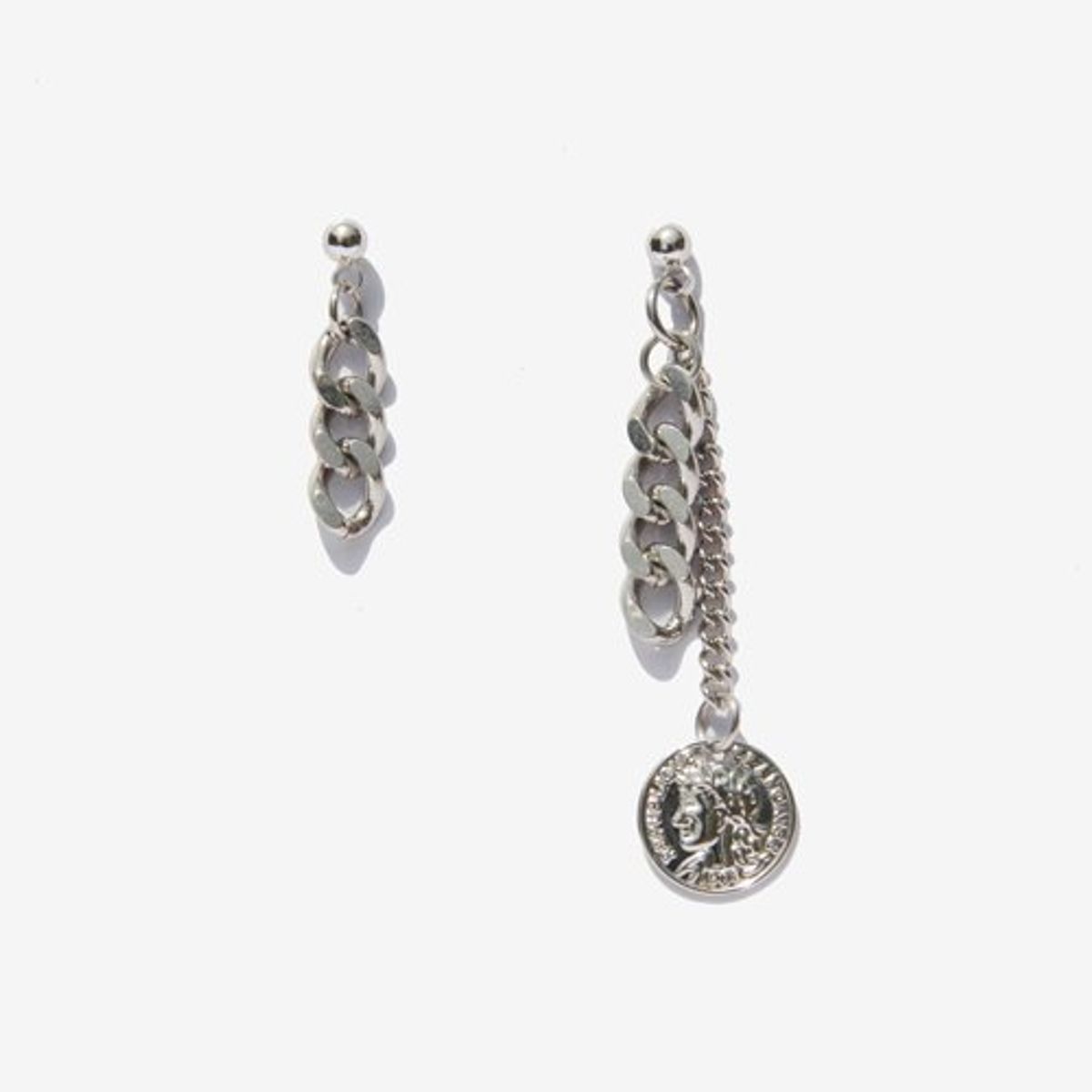 러쉬오프(RUSH OFF) Silver Medal Unbal Earring/실버 메달 언발귀걸이