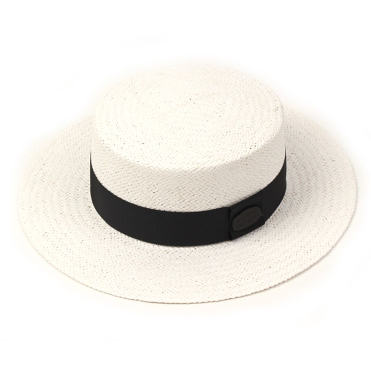 유니버셜 케미스트리(UNIVERSAL CHEMISTRY) Black Metal White Flat Panama Hat 파나마햇
