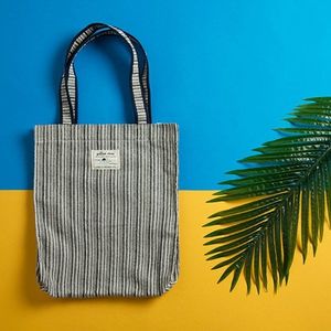 숄더백 BLUE LABEL STRIPE LINEN SHOULDER BAG -YB1004BK /BLACK
