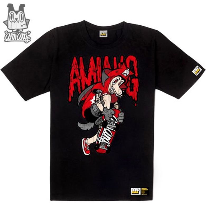 AMIANG_T-shirts_05 드라큘라가 입양한 늑대인간 아기 아미앙 캐릭터 그래픽 티셔츠