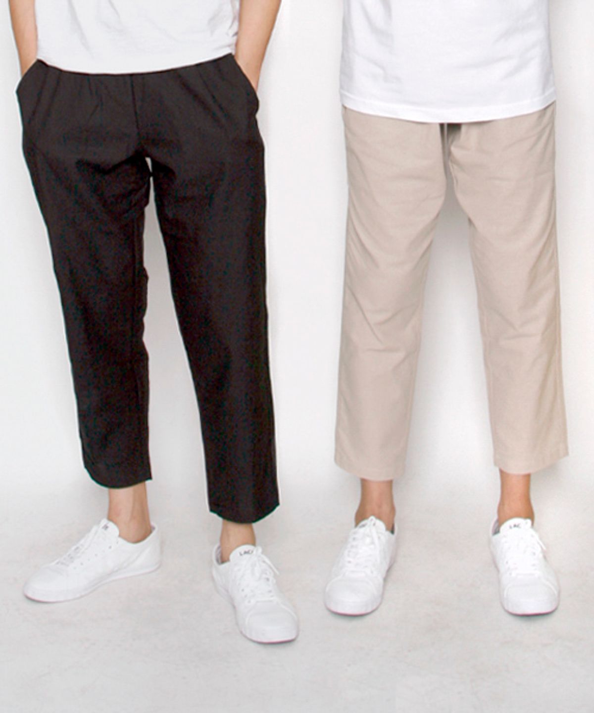 유니어패럴(UNI APPAREL) [2PACK] 린넨  9부 테이퍼드 밴딩 팬츠 패키지