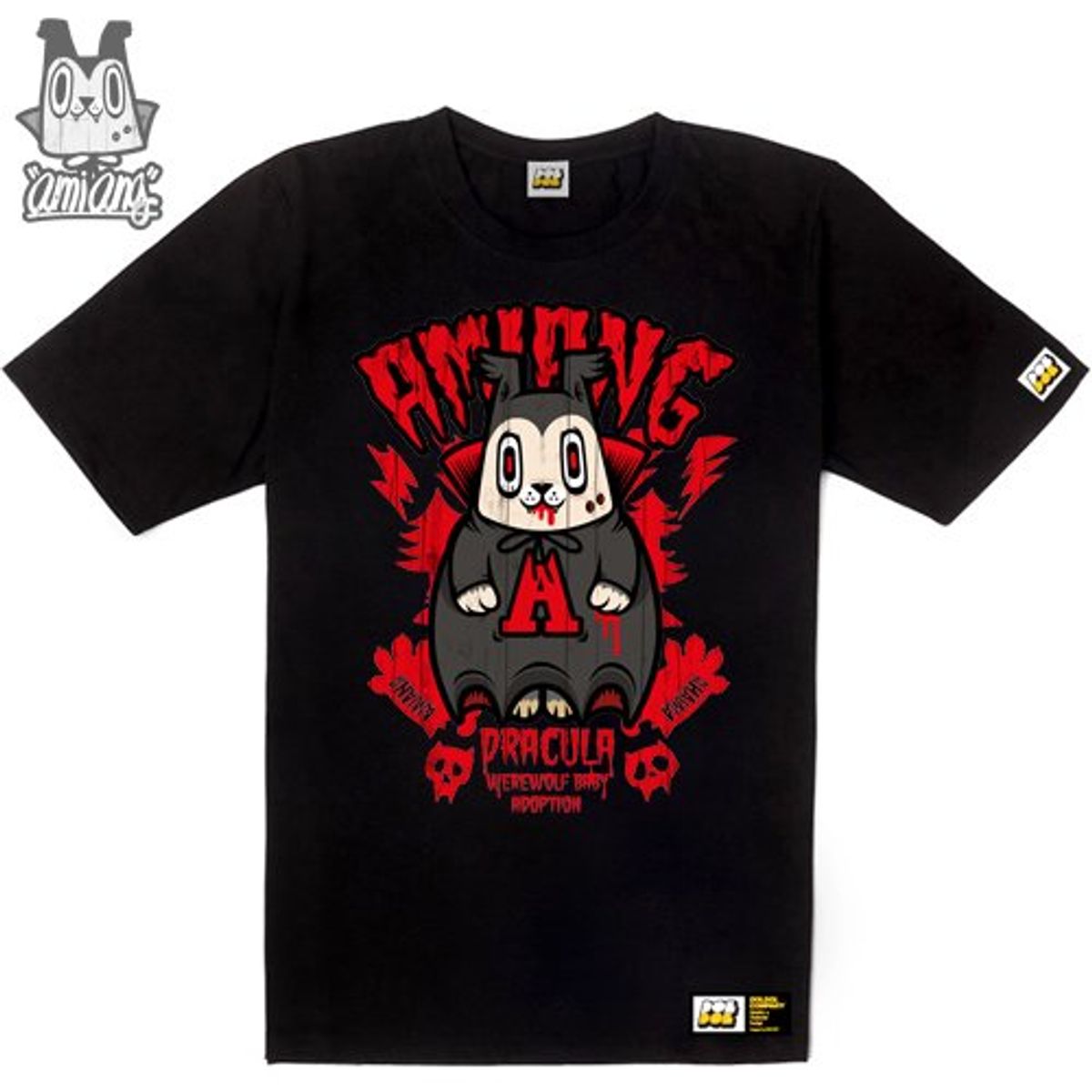 돌돌(DOLDOL) AMIANG_T-shirts_03 드라큘라가 입양한 늑대인간 아기 아미앙 캐릭터 그래픽 티셔츠