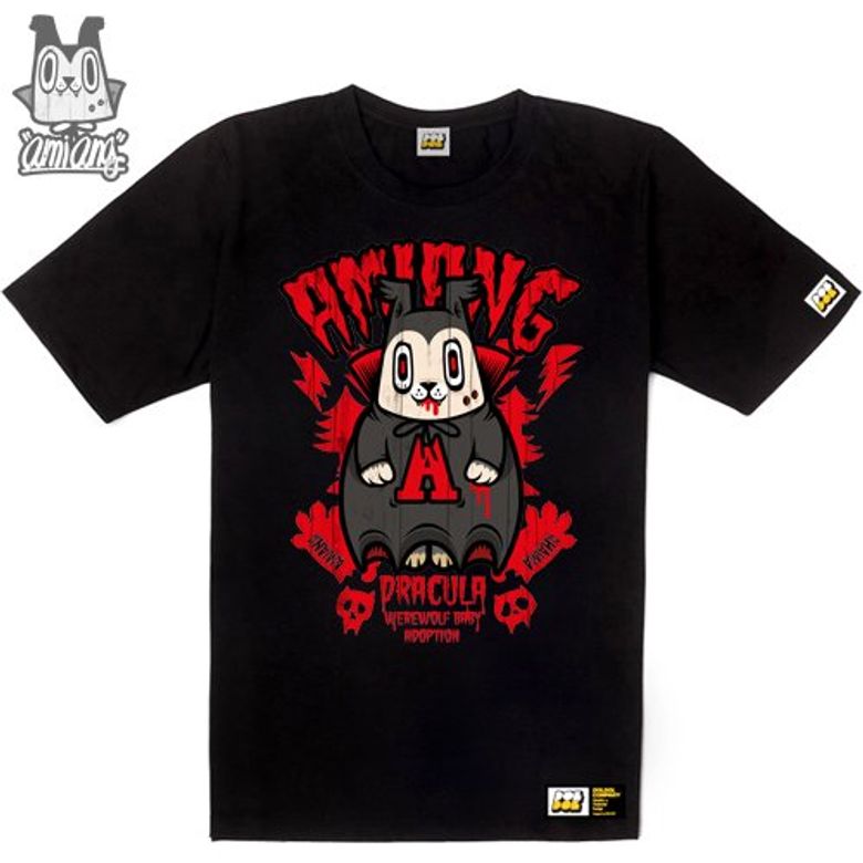 AMIANG_T-shirts_03 드라큘라가 입양한 늑대인간 아기 아미앙 캐릭터 그래픽 티셔츠