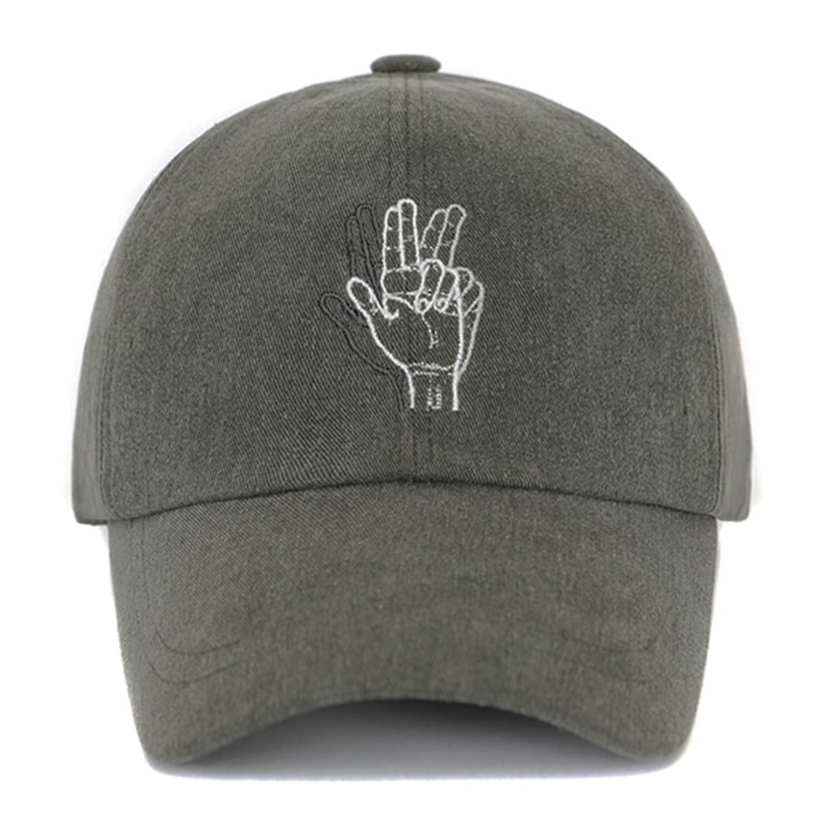 바이브레이트(VIBRATE) CLASSIC HAND SIGN BALL CAP (WASHING GRAY)