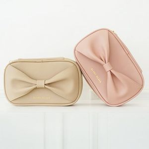 [블랑블랙] 리본 화장품 여행용 파우치