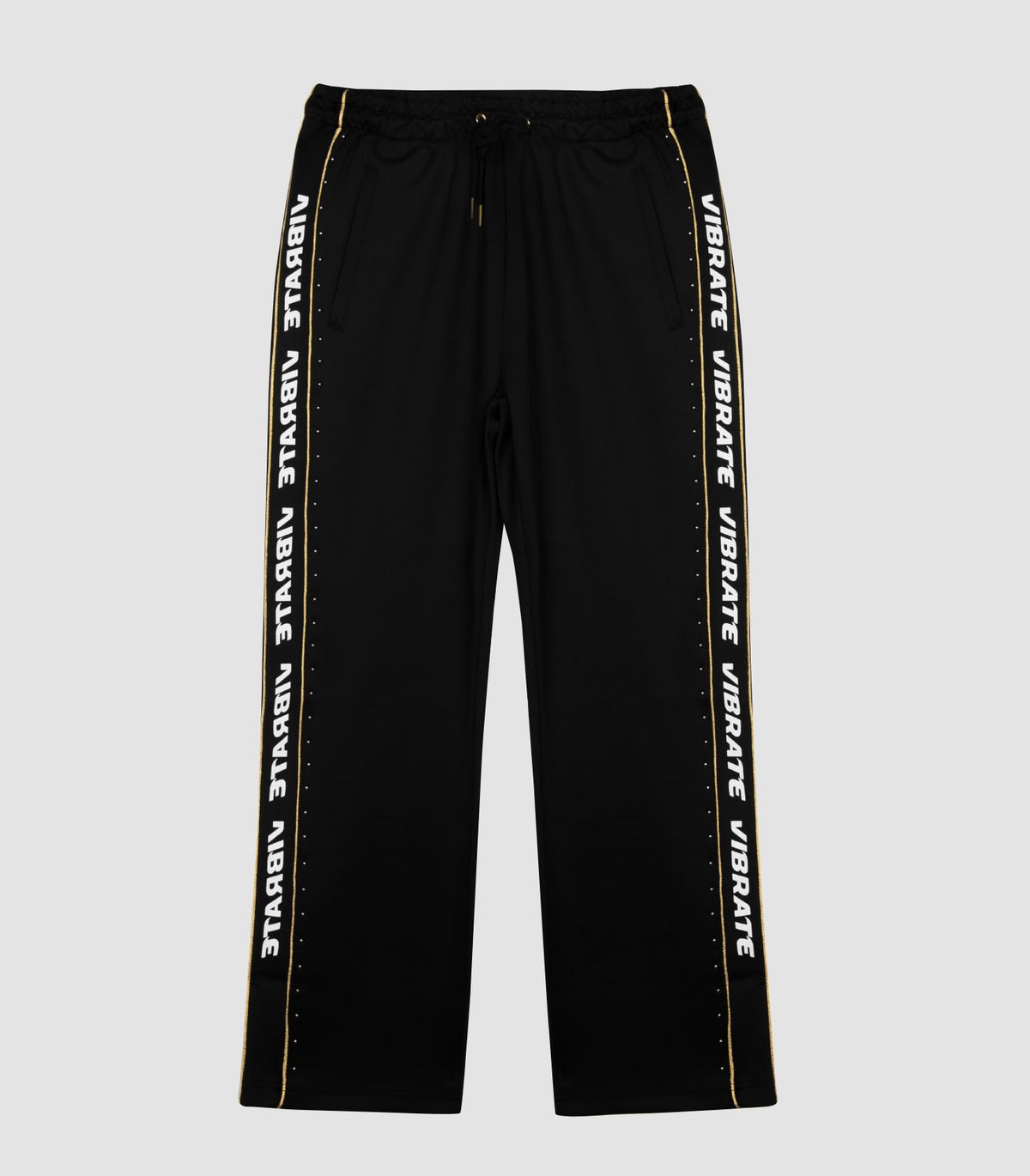 바이브레이트(VIBRATE) GOLDLINE SIDE LOGO PANTS (BLACK)