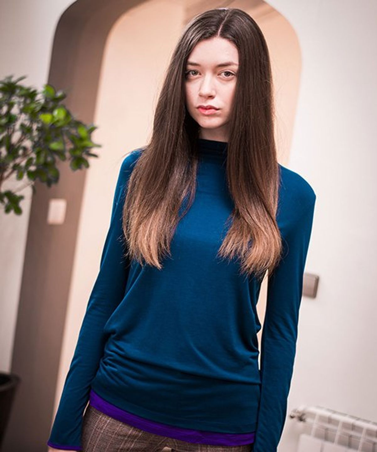 아바몰리(AVA MOLLI) 린다 레이어드 하프 터틀넥_청록