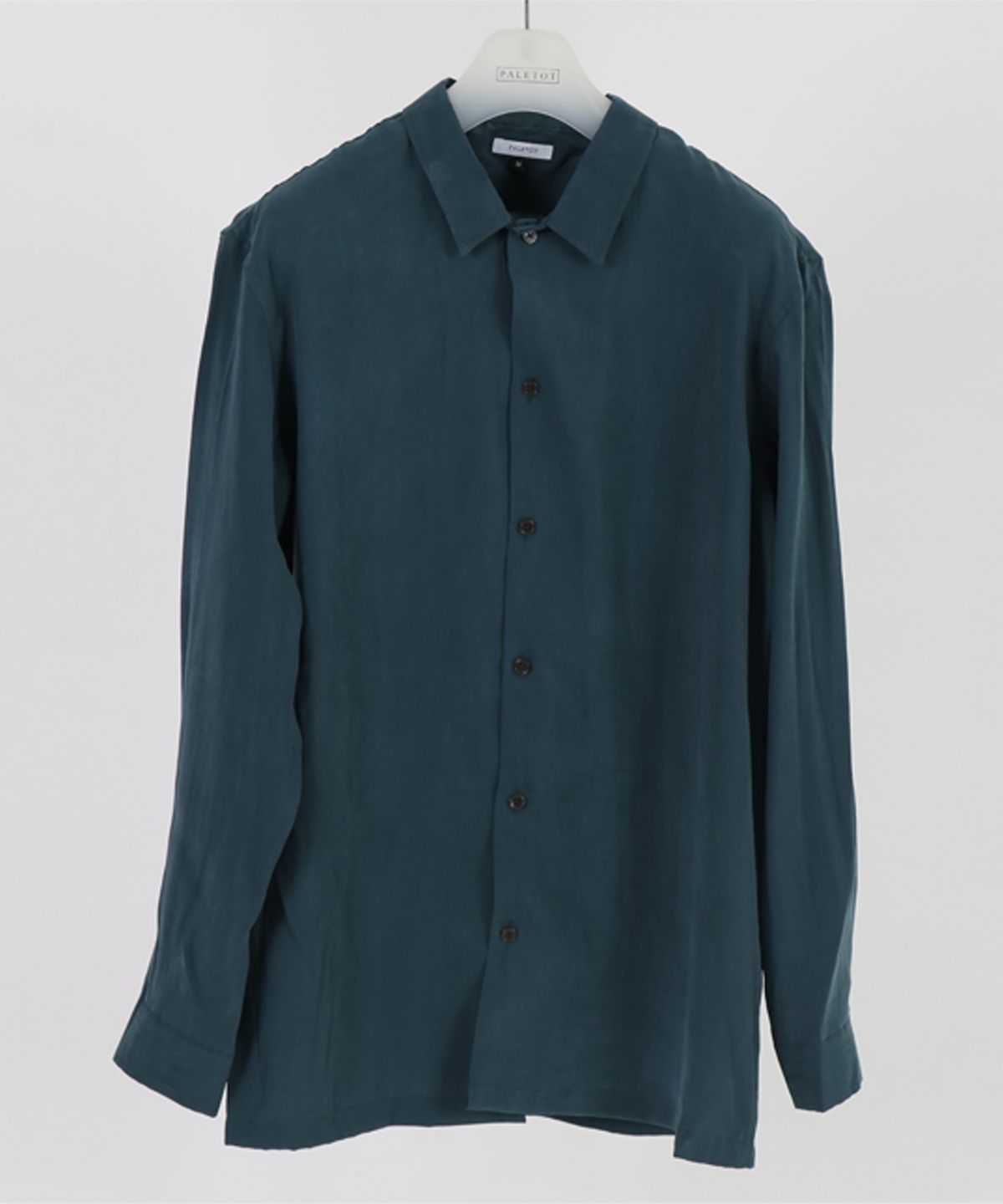 펠토(PALETOT) viscos relax  loose fit shirt[블루그린]